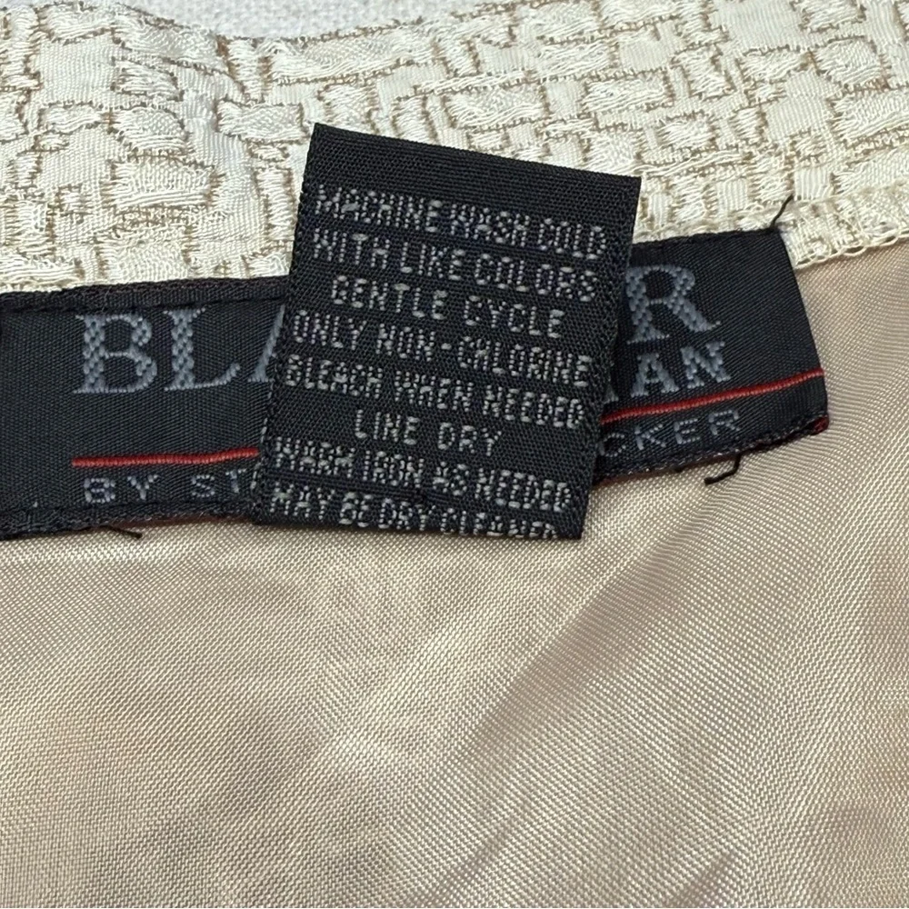Blacker Woman by Stanley Blacker Beige Short-Sleeve/Skirt Suit Set - Size 24W